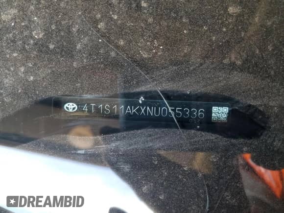 2022 Toyota Camry SE z VIN 4T1S11AKXNU055336, wystawiony jako Copart lot #70786395 z przebiegiem 63 005 mil mil oraz Szkoda całkowita • Salvage title. Historia ofert i sprzedaży dostępna na DreamBid. Obrazek 12.