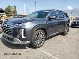 2024 Hyundai Palisade Calligraphy z VIN KM8R74GE7RU739458, wystawiony jako Copart lot #65440485 z przebiegiem 28 444 mil mil oraz Szkoda całkowita • Salvage title. Historia ofert i sprzedaży dostępna na DreamBid. Obrazek 1.