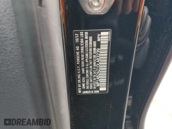 ✅ 2013 Porsche Cayenne S • VIN: WP1AB2A21DLA83239 • Lot: 62016005. Listed on Copart with 129,150 mi. Free auction sales archive from the USA and detailed vehicle history report at DreamBid. Image 13.