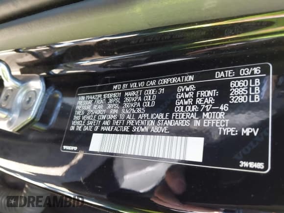 ✅ 2016 Volvo XC90 T6 Inscription • VIN: YV4A22PL1G1081831 • Lot: 41808463. Listed on IAAI with 92,718 mi. Free auction sales archive from the USA and detailed vehicle history report at DreamBid. Image 9.