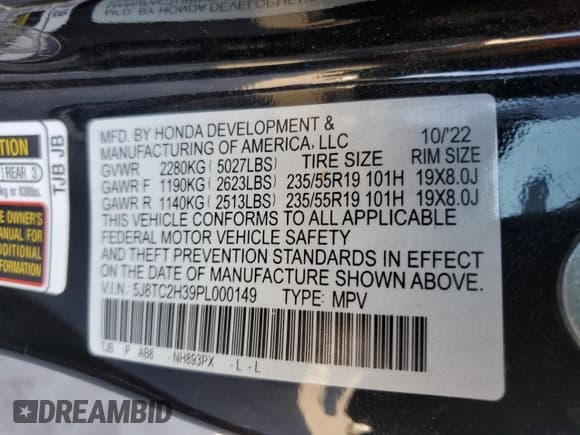 ✅ 2023 Acura RDX • VIN: 5J8TC2H39PL000149 • Lot: 83697054. Wystawiony na Copart z przebiegiem 38 392 mil. Bezpłatny archiwum sprzedaży aukcyjnych z USA i szczegółowy raport historii pojazdu na DreamBid. Zdjęcie 13.