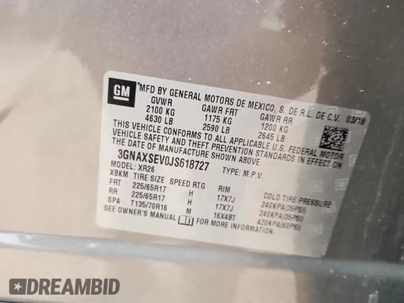 ✅ 2018 Chevrolet Equinox LT • VIN: 3GNAXSEV0JS618727 • Lot: 81530425. Wystawiony na Copart z przebiegiem Nie podano. Bezpłatny archiwum sprzedaży aukcyjnych z USA i szczegółowy raport historii pojazdu na DreamBid. Zdjęcie 13.