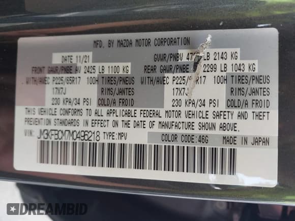 ✅ 2021 Mazda CX-5 Touring • VIN: JM3KFBCM7M0496218 • Lot: 43322405. Wystawiony na IAAI z przebiegiem 61 558 mil. Bezpłatny archiwum sprzedaży aukcyjnych z USA i szczegółowy raport historii pojazdu na DreamBid. Zdjęcie 9.