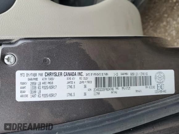 ✅ 2015 Dodge Grand Caravan Crew Plus • VIN: 2C4RDGDG5FR634706 • Lot: 69306165. Wystawiony na Copart z przebiegiem 267 518 mil. Bezpłatny archiwum sprzedaży aukcyjnych z USA i szczegółowy raport historii pojazdu na DreamBid. Zdjęcie 13.