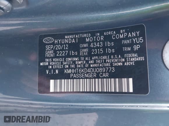 ✅ 2013 Hyundai Genesis Coupe 2.0T • VIN: KMHHT6KD4DU089773 • Lot: 41798496. Wystawiony na IAAI z przebiegiem 116 607 mil. Bezpłatny archiwum sprzedaży aukcyjnych z USA i szczegółowy raport historii pojazdu na DreamBid. Zdjęcie 9.