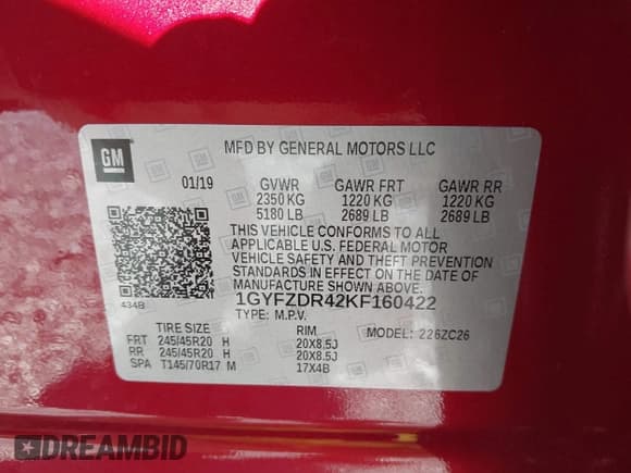 ✅ 2019 Cadillac XT4 AWD Premium Luxury • VIN: 1GYFZDR42KF160422 • Лот: 43711437. Опубликован ранее на IAAI с пробегом 95 099 миль. Бесплатный доступ к архиву аукционных продаж из США и подробный отчёт об истории автомобиля на DreamBid. Изображение 9.