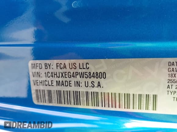 ✅ 2023 Jeep Wrangler Sahara • VIN: 1C4HJXEG4PW584800 • Lot: 41908392. Listed on IAAI with 22,108 mi. Free auction sales archive from the USA and detailed vehicle history report at DreamBid. Image 9.