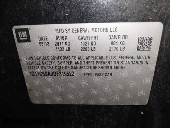 2013 Chevrolet Malibu LT z VIN 1G11C5SA9DF319522, wystawiony jako IAAI lot #43183681 z przebiegiem 104 711 mil mil oraz . Historia ofert i sprzedaży dostępna na DreamBid. Obrazek 9.