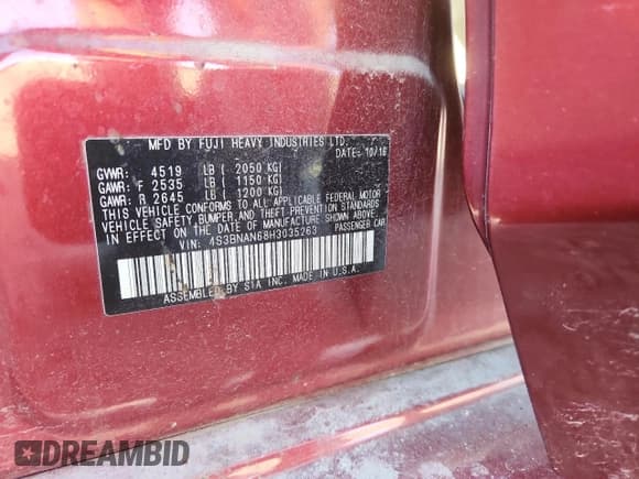 ✅ 2017 Subaru Legacy Limited • VIN: 4S3BNAN68H3035263 • Лот: 91514555. Опубликован ранее на Copart с пробегом 209 141 миль. Бесплатный доступ к архиву аукционных продаж из США и подробный отчёт об истории автомобиля на DreamBid. Изображение 12.