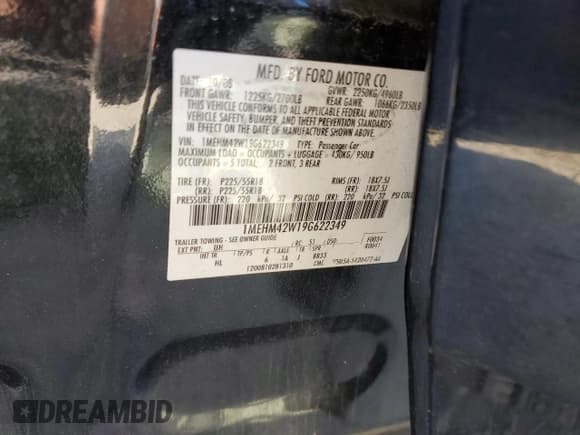 ✅ 2009 Mercury Sable Premier • VIN: 1MEHM42W19G622349 • Lot: 74173404. Wystawiony na Copart z przebiegiem 229 905 mil. Bezpłatny archiwum sprzedaży aukcyjnych z USA i szczegółowy raport historii pojazdu na DreamBid. Zdjęcie 12.