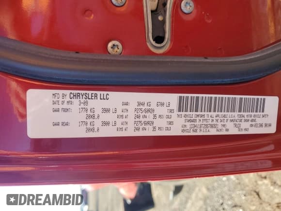 ✅ 2009 Dodge 1500 SLT • VIN: 1D3HV18T29S786921 • Lot: 86541125. Wystawiony na Copart z przebiegiem 118 276 mil. Bezpłatny archiwum sprzedaży aukcyjnych z USA i szczegółowy raport historii pojazdu na DreamBid. Zdjęcie 12.