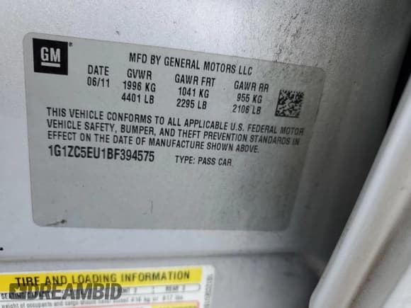 ✅ 2011 Chevrolet Malibu 1LT • VIN: 1G1ZC5EU1BF394575 • Lot: 84498644. Listed on Copart with 140,487 mi. Free auction sales archive from the USA and detailed vehicle history report at DreamBid. Image 12.