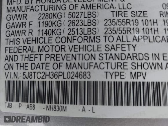 ✅ 2023 Acura RDX • VIN: 5J8TC2H36PL024683 • Lot: 42208800. Wystawiony na IAAI z przebiegiem 24 555 mil. Bezpłatny archiwum sprzedaży aukcyjnych z USA i szczegółowy raport historii pojazdu na DreamBid. Zdjęcie 9.