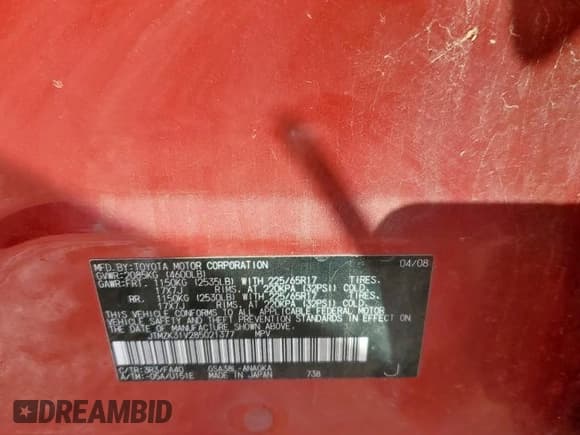 ✅ 2008 Toyota RAV4 Limited • VIN: JTMZK31V285021377 • Лот: 80557675. Опубликован ранее на Copart с пробегом 162 106 миль. Бесплатный доступ к архиву аукционных продаж из США и подробный отчёт об истории автомобиля на DreamBid. Изображение 14.