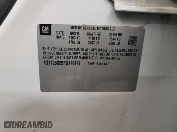 ✅ 2015 Chevrolet Impala LT • VIN: 1G1125S35FU148741 • Лот: 65340814. Опубликован ранее на Copart с пробегом 173 996 миль. Бесплатный доступ к архиву аукционных продаж из США и подробный отчёт об истории автомобиля на DreamBid. Изображение 12.