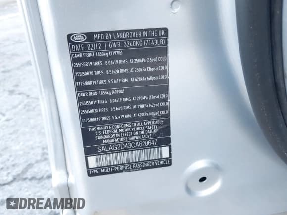 ✅ 2012 Land Rover LR4 HSE • VIN: SALAG2D43CA620647 • Лот: 43473623. Опубликован ранее на IAAI с пробегом 80 340 миль. Бесплатный доступ к архиву аукционных продаж из США и подробный отчёт об истории автомобиля на DreamBid. Изображение 9.