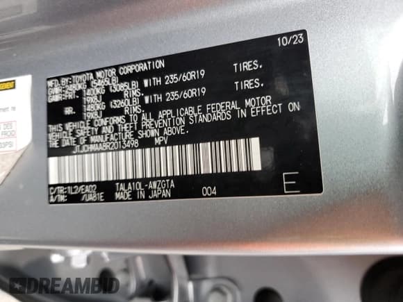 ✅ 2024 Lexus RX 350 • VIN: JTJCHMAA8R2013498 • Лот: 71844985. Опубликован ранее на Copart с пробегом 8 461 миль. Бесплатный доступ к архиву аукционных продаж из США и подробный отчёт об истории автомобиля на DreamBid. Изображение 13.