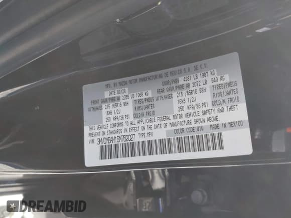 ✅ 2025 Mazda CX-30 S • VIN: 3MVDMBAM1SM762027 • Lot: 41035153. Wystawiony na IAAI z przebiegiem 2 839 mil. Bezpłatny archiwum sprzedaży aukcyjnych z USA i szczegółowy raport historii pojazdu na DreamBid. Zdjęcie 9.