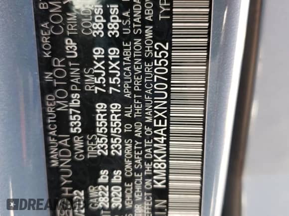 2022 Hyundai Ioniq 5 SE z VIN KM8KM4AEXNU070552, wystawiony jako Copart lot #57438374 z przebiegiem 49 494 mil mil oraz Szkoda całkowita • Salvage title. Historia ofert i sprzedaży dostępna na DreamBid. Obrazek 14.