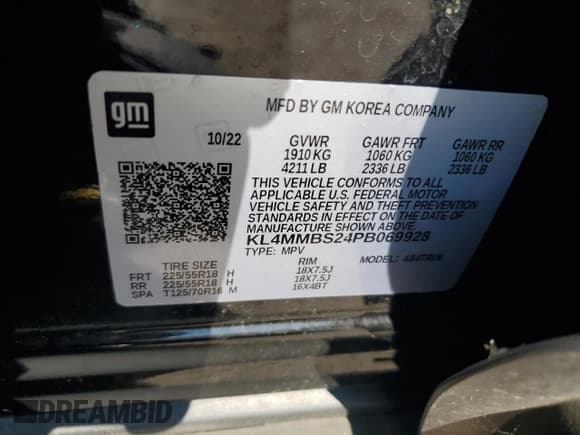 ✅ 2023 Buick Encore GX Preferred • VIN: KL4MMBS24PB069928 • Lot: 69128335. Listed on Copart with 32,838 mi. Free auction sales archive from the USA and detailed vehicle history report at DreamBid. Image 13.