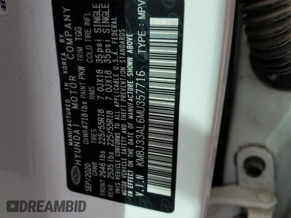 ✅ 2021 Hyundai Tucson SEL • VIN: KM8J33AL6MU357716 • Lot: 93687295. Wystawiony na Copart z przebiegiem 57 672 mil. Bezpłatny archiwum sprzedaży aukcyjnych z USA i szczegółowy raport historii pojazdu na DreamBid. Zdjęcie 12.