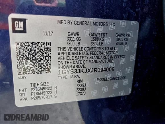 ✅ 2018 Cadillac Escalade ESV Premium Luxury • VIN: 1GYS3JKJXJR194006 • Lot: 94444545. Wystawiony na Copart z przebiegiem 142 707 mil. Bezpłatny archiwum sprzedaży aukcyjnych z USA i szczegółowy raport historii pojazdu na DreamBid. Zdjęcie 12.