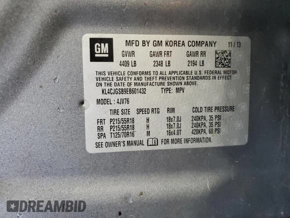 ✅ 2014 Buick Encore Leather • VIN: KL4CJGSB9EB601432 • Lot: 67547725. Wystawiony na Copart z przebiegiem 104 771 mil. Bezpłatny archiwum sprzedaży aukcyjnych z USA i szczegółowy raport historii pojazdu na DreamBid. Zdjęcie 14.