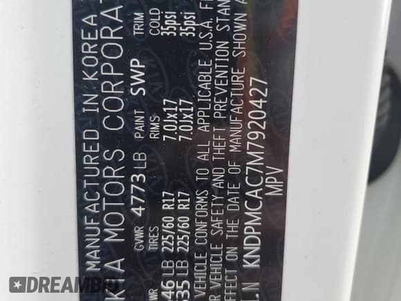 ✅ 2021 Kia Sportage LX • VIN: KNDPMCAC7M7920427 • Лот: 81004345. Опубликован ранее на Copart с пробегом Не указан. Бесплатный доступ к архиву аукционных продаж из США и подробный отчёт об истории автомобиля на DreamBid. Изображение 12.