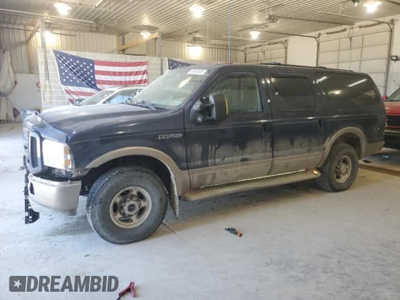 ✅ 2005 Ford Excursion Eddie Bauer • VIN: 1FMSU45P05ED40748 • Лот: 55060805. Опубликован ранее на Copart с пробегом 286 908 миль. Бесплатный доступ к архиву аукционных продаж из США и подробный отчёт об истории автомобиля на DreamBid. Изображение 1.