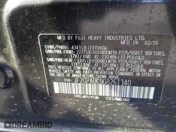 ✅ 2016 Subaru Crosstrek Premium • VIN: JF2GPADC9G8261340 • Лот: 43008234. Опубликован ранее на IAAI с пробегом 138 106 миль. Бесплатный доступ к архиву аукционных продаж из США и подробный отчёт об истории автомобиля на DreamBid. Изображение 9.