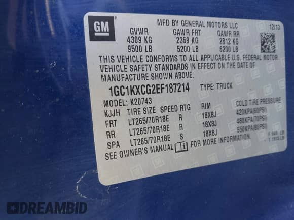 ✅ 2014 Chevrolet Silverado 2500HD LT • VIN: 1GC1KXCG2EF187214 • Lot: 43602478. Wystawiony na IAAI z przebiegiem 137 592 mil. Bezpłatny archiwum sprzedaży aukcyjnych z USA i szczegółowy raport historii pojazdu na DreamBid. Zdjęcie 9.