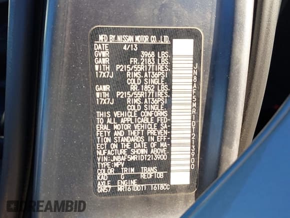 ✅ 2013 Nissan Juke S • VIN: JN8AF5MR1DT213900 • Лот: 43513931. Опубликован ранее на IAAI с пробегом 196 744 миль. Бесплатный доступ к архиву аукционных продаж из США и подробный отчёт об истории автомобиля на DreamBid. Изображение 9.