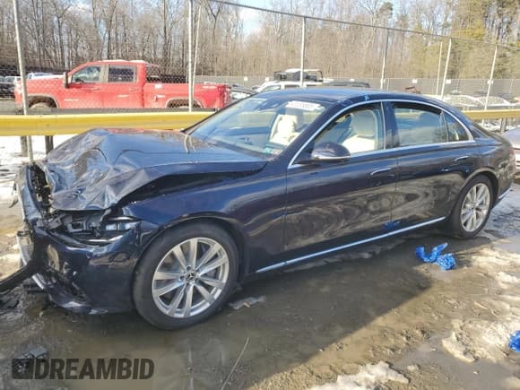✅ 2024 Mercedes-Benz S 580 • VIN: W1K6G7GB4RA291945 • Lot: 41335805. Listed on Copart with Not provided. Free auction sales archive from the USA and detailed vehicle history report at DreamBid. Image 1.