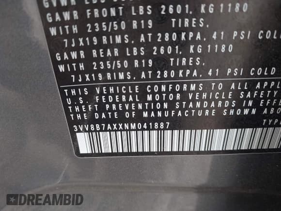 ✅ 2022 Volkswagen Tiguan SE R-Line Black • VIN: 3VV8B7AXXNM041887 • Лот: 43654622. Опубликован ранее на IAAI с пробегом 61 461 миль. Бесплатный доступ к архиву аукционных продаж из США и подробный отчёт об истории автомобиля на DreamBid. Изображение 9.