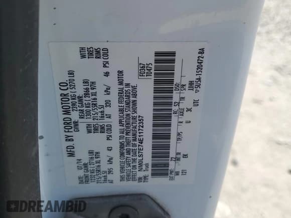 ✅ 2014 Ford Transit Connect XL • VIN: NM0LS7E74E1172357 • Lot: 61745335. Wystawiony na Copart z przebiegiem 154 157 mil. Bezpłatny archiwum sprzedaży aukcyjnych z USA i szczegółowy raport historii pojazdu na DreamBid. Zdjęcie 12.