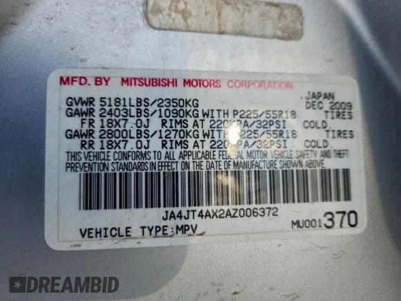 ✅ 2010 Mitsubishi Outlander XLS • VIN: JA4JT4AX2AZ006372 • Lot: 93985325. Wystawiony na Copart z przebiegiem 161 592 mil. Bezpłatny archiwum sprzedaży aukcyjnych z USA i szczegółowy raport historii pojazdu na DreamBid. Zdjęcie 13.