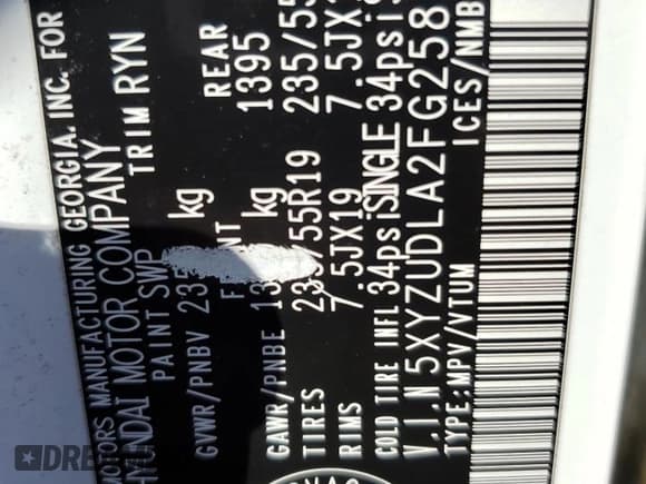 ✅ 2015 Hyundai Santa Fe Limited • VIN: 5XYZUDLA2FG258207 • Lot: 68584043. Listed on Copart with 214,993 mi. Free auction sales archive from the USA and detailed vehicle history report at DreamBid. Image 13.