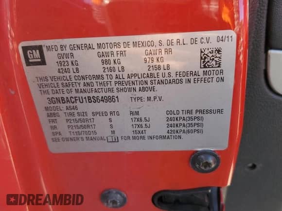2011 Chevrolet HHR 2LT с VIN 3GNBACFU1BS649861, выставлен на аукционе Copart как лот 77742084 с пробегом 183 967 миль миль и Списание • Salvage title. История ставок и продаж доступна на DreamBid. Изображение 12.