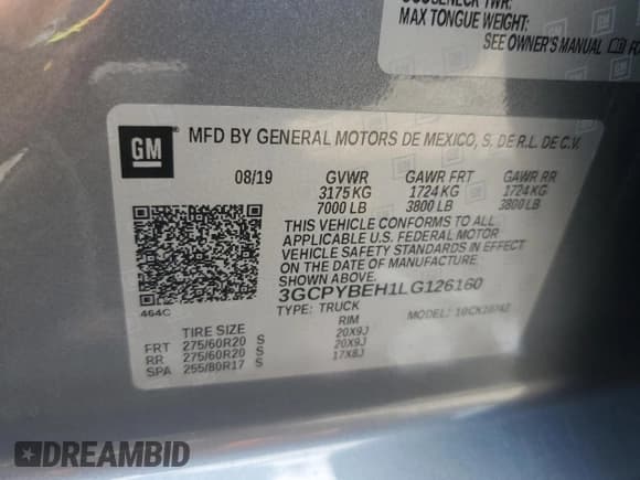 ✅ 2020 Chevrolet Silverado 1500 Custom • VIN: 3GCPYBEH1LG126160 • Lot: 67471794. Wystawiony na Copart z przebiegiem 131 509 mil. Bezpłatny archiwum sprzedaży aukcyjnych z USA i szczegółowy raport historii pojazdu na DreamBid. Zdjęcie 12.