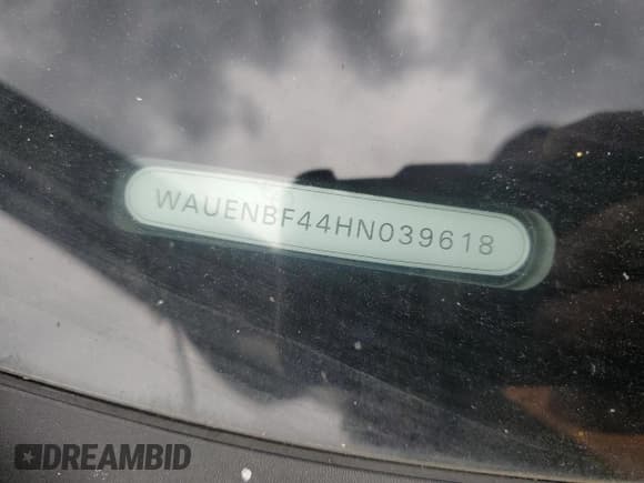 ✅ 2017 Audi A4 • VIN: WAUENBF44HN039618 • Lot: 58314675. Listed on Copart with 54,897 mi. Free auction sales archive from the USA and detailed vehicle history report at DreamBid. Image 12.