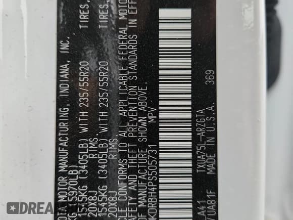 ✅ 2023 Toyota Highlander XLE • VIN: 5TDKDRBH4PS505731 • Лот: 92065365. Опубликован ранее на Copart с пробегом 53 454 миль. Бесплатный доступ к архиву аукционных продаж из США и подробный отчёт об истории автомобиля на DreamBid. Изображение 13.