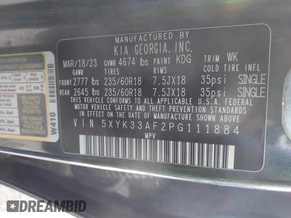 ✅ 2023 Kia Sportage EX • VIN: 5XYK33AF2PG111884 • Lot: 43257778. Wystawiony na IAAI z przebiegiem 44 190 mil. Bezpłatny archiwum sprzedaży aukcyjnych z USA i szczegółowy raport historii pojazdu na DreamBid. Zdjęcie 9.