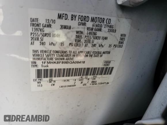 ✅ 2011 Ford Explorer Limited • VIN: 1FMHK8F89BGA08418 • Лот: 56257225. Опубликован ранее на Copart с пробегом 150 841 миль. Бесплатный доступ к архиву аукционных продаж из США и подробный отчёт об истории автомобиля на DreamBid. Изображение 13.