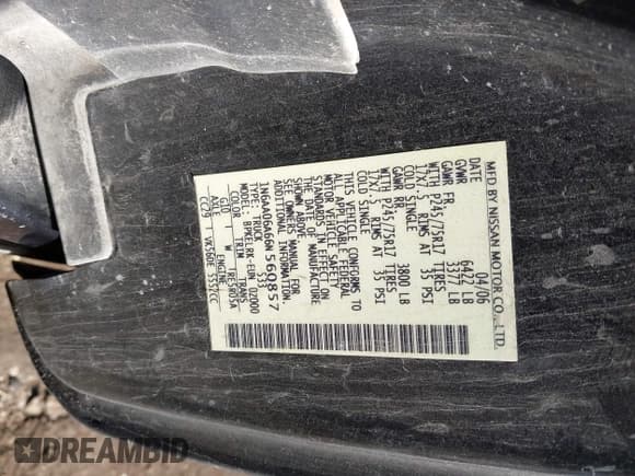 ✅ 2006 Nissan Titan SE • VIN: 1N6AA06A66N560857 • Лот: 43576989. Опубликован ранее на IAAI с пробегом 243 184 миль. Бесплатный доступ к архиву аукционных продаж из США и подробный отчёт об истории автомобиля на DreamBid. Изображение 9.