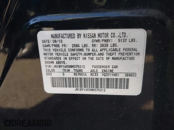 ✅ 2011 Infiniti M • VIN: JN1BY1AR9BM375212 • Лот: 43131879. Опубликован ранее на IAAI с пробегом 148 770 миль. Бесплатный доступ к архиву аукционных продаж из США и подробный отчёт об истории автомобиля на DreamBid. Изображение 9.