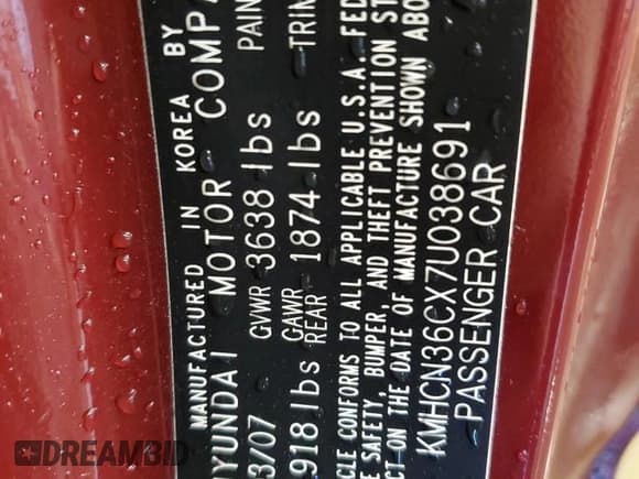 ✅ 2007 Hyundai Accent SE • VIN: KMHCN36CX7U038691 • Лот: 90403215. Опубликован ранее на Copart с пробегом 41 551 миль. Бесплатный доступ к архиву аукционных продаж из США и подробный отчёт об истории автомобиля на DreamBid. Изображение 12.