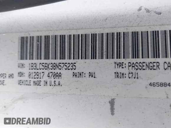 ✅ 2008 Dodge Avenger SXT • VIN: 1B3LC56K38N575235 • Лот: 41329390. Опубликован ранее на IAAI с пробегом 173 294 миль. Бесплатный доступ к архиву аукционных продаж из США и подробный отчёт об истории автомобиля на DreamBid. Изображение 9.