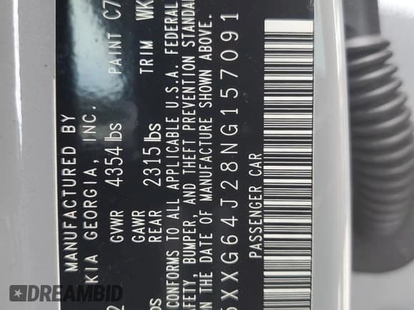 ✅ 2022 Kia K5 GT-Line • VIN: 5XXG64J28NG157091 • Lot: 81291305. Wystawiony na Copart z przebiegiem 56 258 mil. Bezpłatny archiwum sprzedaży aukcyjnych z USA i szczegółowy raport historii pojazdu na DreamBid. Zdjęcie 12.