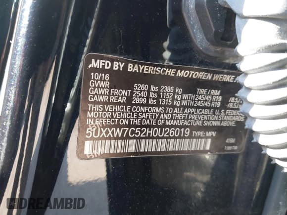 ✅ 2017 BMW X4 M40i • VIN: 5UXXW7C52H0U26019 • Лот: 42613556. Опубликован ранее на IAAI с пробегом 85 102 миль. Бесплатный доступ к архиву аукционных продаж из США и подробный отчёт об истории автомобиля на DreamBid. Изображение 9.