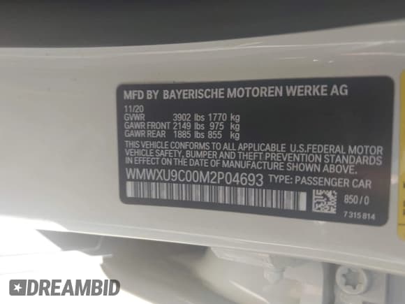 ✅ 2021 MINI Hardtop 4 Door Cooper S • VIN: WMWXU9C00M2P04693 • Lot: 41785185. Listed on IAAI with 57,848 mi. Free auction sales archive from the USA and detailed vehicle history report at DreamBid. Image 9.